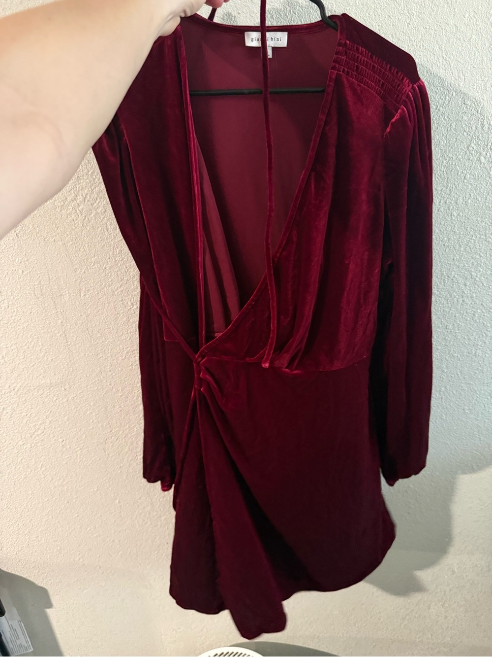 Gianni Bini Women's Velvet Wrap Dress in Merlot